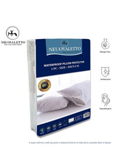 Buy Premium Super Standard Size 75x50 Pillow Protector Waterproof Soft towel Surface in UAE