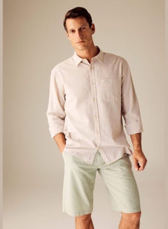اشتري Long Sleeve Modern Fit Button Down Polo Neck Shirt في الامارات