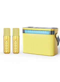 اشتري YS 224 Portable Wireless Bluetooth Karaoke Speaker Stereo Bass With Dual Microphones Yellow في الامارات