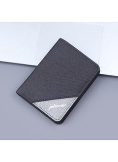 Buy Canvas Men's Wallet Vertical Denim Short Wallet Card Holder Integrated Mini Folding Small Wallet Men's Simple in Saudi Arabia