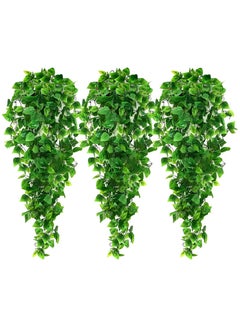 Buy 3Pcs Artificial Hanging Plants, 43in Fake Hanging Plant, Fake Ivy Vine for Wall House Room Indoor Outdoor Decoration in UAE