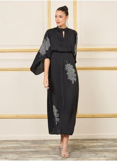 Buy Rhinestone Detail High Neck Shift Maxi Dress in Saudi Arabia