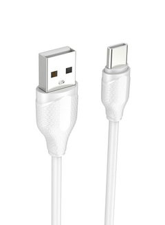 Buy Type C Cable 2.1A Fast Charging Cord Braided USB Type C Charger Compatible for Huawei P30 P20 Samsung S21 S20 Note 20 1meter White in UAE