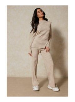 Buy Wide Rib Knit Shoulder Pad Detail Co-Ord in UAE