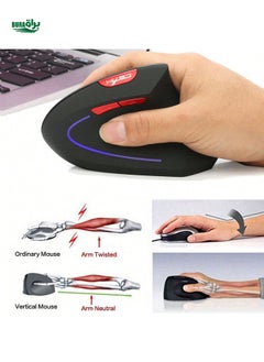 Buy HXSJ HXSJ 2.4ghz Vertical Wireless Mouse Mouse Ergonomic Design 2400dpi For Office And Design Use in UAE