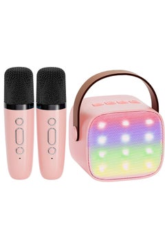 اشتري Mini Karaoke Machine for Kids Adults, Portable Bluetooth Speaker with 2 Wireless Microphones,18 Pre-Loaded Songs Toys Gifts for Girls 4, 5, 6, 7, 8+ Years Old Toddler Teens (Lightpink) في الامارات