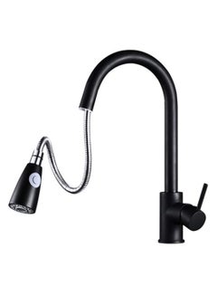 اشتري Kitchen Faucet Tap, Kitchen Pull Out Tap Faucet, Kitchen Sink Hot And Cold Water Faucet, Two-Way Sprayer, Single Handle Faucet, 360 Degree Rotating (Black) في الامارات