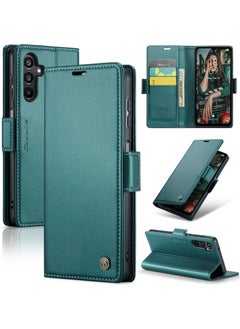 Buy CaseMe Flip Wallet Case For Samsung Galaxy A15 4G/5G RFID Blocking PU Leather Wallet Flip Folio Case with Card Holder Kickstand Shockproof Phone Cover - Green in Egypt