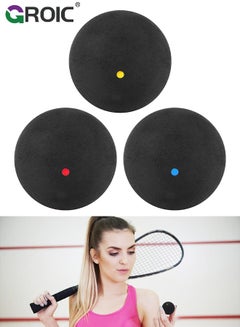 Buy 3 Pcs 37mm Single Dot Squash Balls, Slow-Medium-Fast Single Dot Squash Ball, Rubber High Elastic Squash Racket Balls for Beginner Competition Training Professional Design Squash Ball Easy to Carry in Saudi Arabia