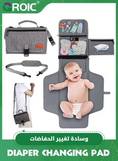 Buy Portable Diaper Changing Pad, Baby Changing Mat with Smart Wipes Pocket, Waterproof Changing Station Kit, Changing Mat for Baby Shower, Travel, Walking in UAE