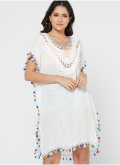 Buy Tassel Detail Sheer Cover Up in UAE