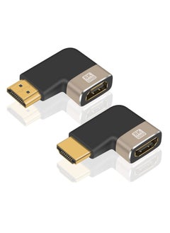 اشتري 2 Pack HDMI Adapter, HDMI Male to Female Adapter, 90 Degree Left and Right Angle HDMI Adapter Extender Connector,Support 8K@60Hz, 4K@120Hz, Suitable for HDTV Switch Laptop في الامارات