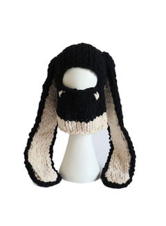 Buy Women's Winter Big Bunny Ears Knitted Thickened Warm Woolen Hat in UAE