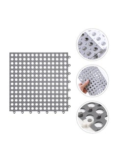 اشتري 6Pack Easy to clean: The rubber bathtub shower tiles have a 1.5 cm drain holes in the surface that allows any liquid to pass through the surface simply hose down the floor and allow dirt and debris to في الامارات