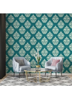 اشتري Damask Seamless Pattern Element Fabric Wallpaper Covers An Area ​​Up To 4.2Mx3M With Adhesive And Smoothing Tool في مصر