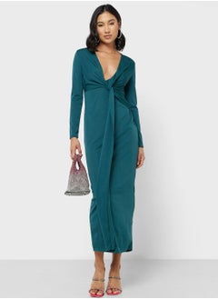 Buy Draped Bodycon Midi Dress in Saudi Arabia