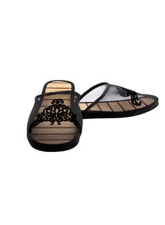 Buy Comfortable Flat Slippers, Women Indoor Outdoor Footwear Size 36-41 Black in UAE