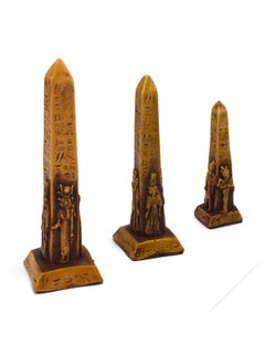 Buy immatgar pharaonic Egyptian Statue figurines Obelisk Pack ancient Egyptian souvenirs gifts handmade Home decor collectibles Sculptures  (Burnt Yellow - 14 CM Tall) in Egypt