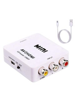 Buy RCA to HDMI, AV to HDMI Converter, 1080P Mini RCA Composite CVBS Video Audio Converter Adapter in UAE