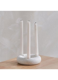 Buy Quinn Round Ceramic Candle Holder 14 x 4 x 14 cm in UAE