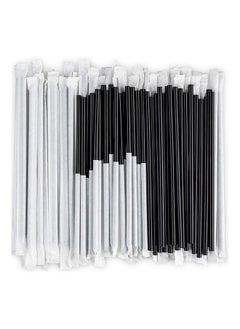 اشتري 250-Piece long Individually Wrapped Disposable Plastic Drinking Straws 24 cm في الامارات