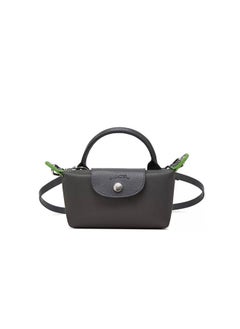 اشتري Longchamp Women's Classic Fashion Versatile Mini Makeup Bag, Handbag, Shoulder Bag, Handheld Small Bag Graphite Grey في السعودية