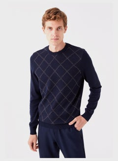 Buy Checked Crew Neck Sweater in UAE