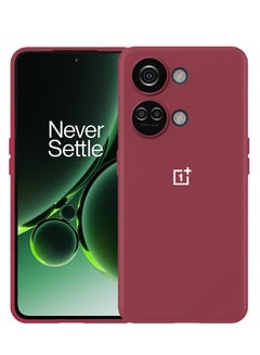 Buy OnePlus Nord 3 Case Silicone Cover Soft and Durable Comfortable to Grip Soft Flexible Rubber Protective Case Maroon in UAE