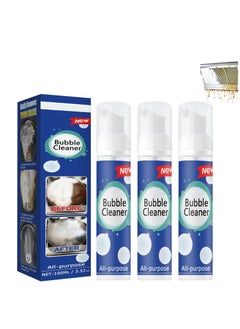 اشتري Bubble Cleaner, 3Pcs Foaming Heavy Oil Stain Cleaner, 100ml Bottled All Purpose Bubble Cleaner Kitchen Deep Cleaning Spray, Grime Remover Bubble Spray for Range Hood, Oven, Pots, Grill, Sink في السعودية