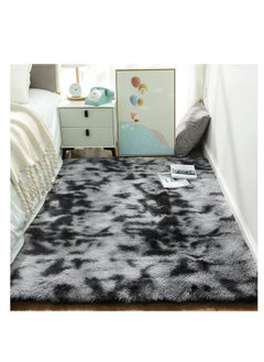 اشتري Fluffy Soft Area Rugs for Bedroom Living Room Black&Gray  Rugs  Carpet for Kids Room, Throw Rug for Nursery Room Fuzzy Plush Rug for Dorm, Luxury Home Rugs في السعودية