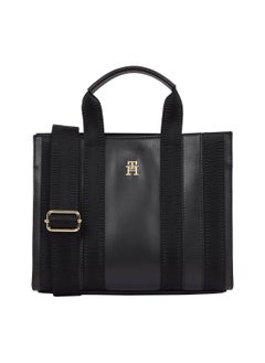 Buy Women's Tonial Stripe Small Tote Handbag -  Polyurethane, Black in Saudi Arabia