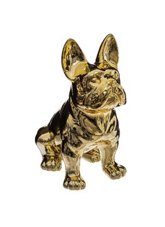 Buy Contemporary Design Stoneware Decorative Bull Dog Statue Gold 12 x 22.5 x 18 cm 168329 in Saudi Arabia