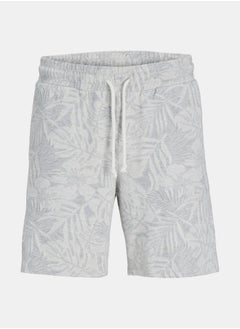 Buy Palm Print Drawcord Waistband Shorts in Saudi Arabia