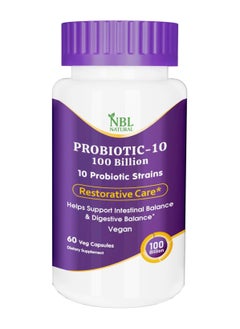 Buy NBL Natural, Probiotic-10 100 Billion, with 10 Probiotic Strains, 60 Veg Capsules in Saudi Arabia