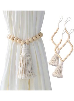 Buy Curtain Tiebacks Macrame Holdbacks, 2pcs Cream-Colored Bohemian Home Decoration in Egypt