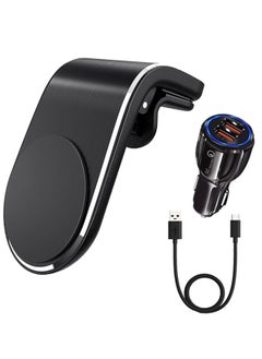 Buy Car Holder Magnetic and on the Car conditioner with car charger and Type-C cable in Saudi Arabia