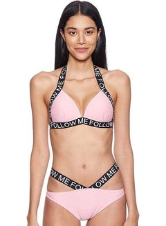 Buy Glitter Polyester Printed Halter Neck Low-Rise Bikini Set for Women M in Egypt