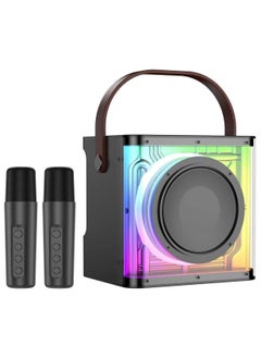 اشتري Karaoke Machine with 2 Wireless Microphones Bluetooth Karaoke Speaker System with Dynamic Colorful Lights في السعودية