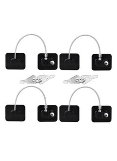 اشتري Pack of 4 Child Safety Cable Fridge Window Lock With Key Set في السعودية