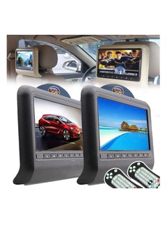 Buy 9 Inch Car Headrest Slot-In Car DVD Player Car Headrest Monitors with FM Transmitter IR USB SD Wireless Game with 32-bit Games Pack of 2 in UAE