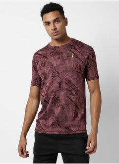 Buy Abstract Print Activewear T-Shirt in Saudi Arabia