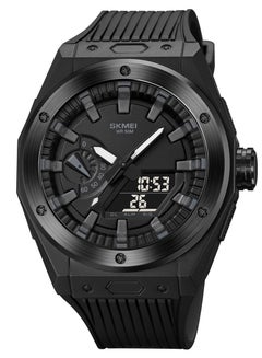 Buy Watches for Men Sports Water Resistant Analog Digital Watch PU Strap Black 2103 in UAE