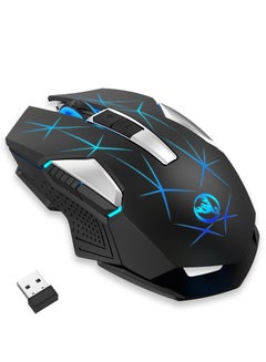 Buy HXSJ T300 2.4G Wireless RGB Gaming Mouse 7Buttons Adjustable 2400Dpi Led Breathing Light Rechargeable Black in UAE