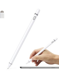 Buy Active Stylus Pen White 1.45mm Fine Tip For Ipad Iphone Samsung Tablets On Ios And Android Capacitive Touchscreen Take Note Hand Written Draw No Lags Skipping Rechargeable in Saudi Arabia
