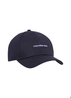 Buy Women's Mono Logo Embroidered Cap - Cotton, Black in UAE