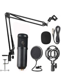 اشتري Professional Cardioid Studio Condenser Mic Include Adjustable Suspension Scissor Arm Stand, Shock Mount and Pop Filter for PC Karaoke,Gaming,Studio Recording & Broadcasting في الامارات