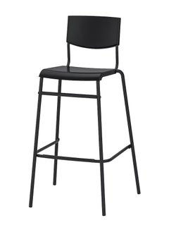 اشتري Bar stool with backrest black 74 cm في الامارات