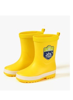 Buy Children's Rain Shoes Boys And Girls Baby Non-slip Water Shoes Small Rubber Shoes Rain Boots Yellow in Saudi Arabia