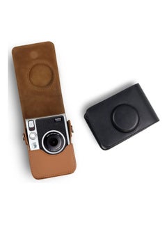 Buy Protective Case for Fujifilm Mini EVO Digital Hybrid Case Instant Film Camera PU Leather Bag with Strap (Brown) in UAE