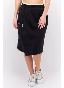 Buy Women Sportswear Fit Embroidered Logo Outdoor Skirt, Black in UAE